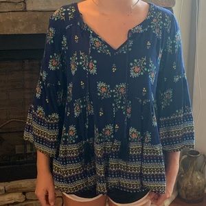 3/4 sleeve boho inspired top